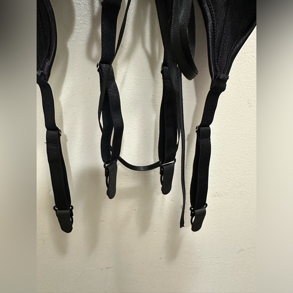 Acelandy Black Lace Corset Lingerie Top W/ Garter Size S/M NWT - Picture 9 of 13